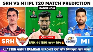 SRH vs MI Dream11 Team SRH vs MI Dream11 Prediction Sunrise Hyderabad vs Mumbai Indians IPL Team [upl. by Adlemi]