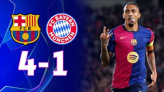 Barcelona vs Bayern Munich 41 UEFA Champions League 2425  MATCH REVIEW [upl. by Anayk]