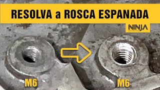 Como Arrumar ROSCA ESPANADA com Helicoil Rosca Postiça [upl. by Ahseuqram]