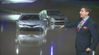 Flooding shuts down section of North Tryon Street in Charlotte NC [upl. by Aihtebat]