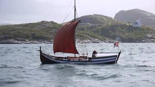 Nordlandsbat traditional sailing boat In Trondheim Fjord [upl. by Eniad301]