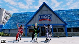 GTA 5 CLINTON KIDS REAL LIFE MOD 17 ROAD TRIP TO IHOP RESTAURANT [upl. by Atibat740]