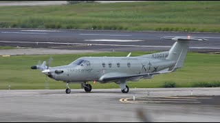 4K Planespotting  Piper PA31350 B777 PC12NGX BN2 Islander  VCBIA Antigua [upl. by Sage]