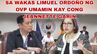 SA WAKAS LIMUEL ORDOÑO NG OVP UMAMIN KAY CONG GARIN [upl. by Ah]