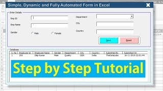 Fully Automated Data Entry User Form in Excel  Step By Step Tutorial [upl. by Basham]