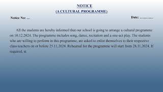 NOTICEWRITINGONCULTURALPROGRAMME [upl. by Vesta]