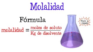 💥 Calcular Molalidad ⚗️ Fácil y Rápido  QUÍMICA [upl. by Bierman]