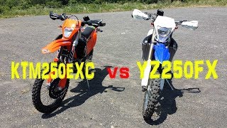 YZ250FX 公道仕様 vs KTM250EXC ガレ場対決 [upl. by Lieberman691]