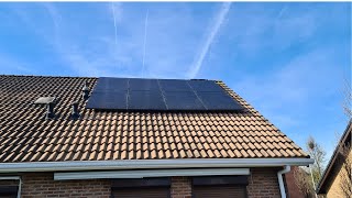 8 420wp Zonnepanelen plaatsen kabel aanleggen van dak naar meterkast aansluiten en aanpassen 3fasen [upl. by Amoakuh]