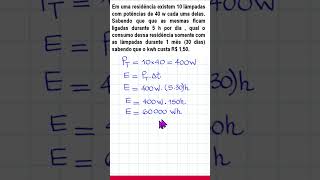 Como Calcular Consumo de Energia Elétrica em kWh Física shorts [upl. by Neeroc]