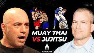 Muay Thai Vs Jiu Jitsu  joe rogan and jocko willink [upl. by Ogires428]