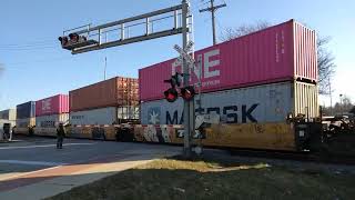 CN 3815 Intermodal Train North  Broadway Ave Railroad Crossing Waukesha WI [upl. by Yeldud]