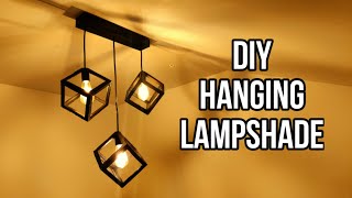 How to make amazing hanging lampshade at home  DIY hanging lamp  Easy room decor [upl. by Nyasuh822]