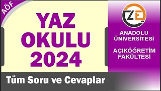 AÖF Yaz Okulu 2024 Nasıl Olacak Geçme Notu Katılmak Zorunlu mu Ücreti [upl. by Neeloj]