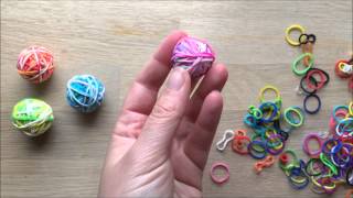 How to Make a Rainbow Loom Bands Bouncy Ball With Captions [upl. by Amling588]