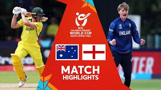 Australia v England  Match Highlights  U19 CWC 2024 [upl. by Dahaf910]