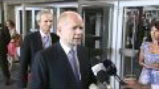 William Hague arrives at his first EU Foreign Ministers meeting [upl. by Ojiram]