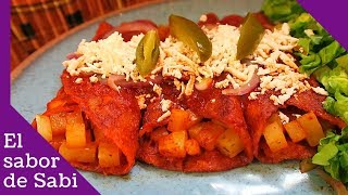 Enchiladas Rojas con PapaPaso a PasoEl sabor de Sabi [upl. by Nissie]