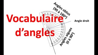 Vocabulaire des angles Angles Droits Aigus Obtus Complémentaires Supplémentaire Sixième [upl. by Enileme]