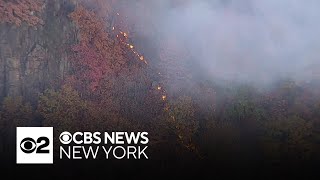 Palisades wildfire creating smoky conditions along Hudson River  Team coverage [upl. by Lleval348]