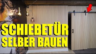 AKUSTIK PANEEL Die BESTE Wandverkleidung aus HOLZ DIYSCHIEBETÜR [upl. by Aynosal]