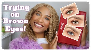 Tryon amp Review of Desio Color Contact Lenses On Brown Eyes  ChereaVS [upl. by Seek]