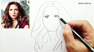 Drawing Realistic Karen Gillan Pretty girl  Easy Portrait Drawing jumanji [upl. by Anyala]