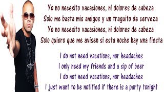 Wisin  Vacaciones Lyrics English and Spanish  Translation amp Meaning  Letras en ingles [upl. by Elda942]