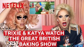 Netflix Guide Drag Queens Trixie Mattel amp Katya React to The Great British Baking Show I Like to [upl. by Jeffy]