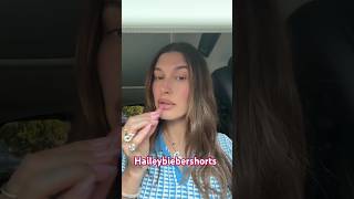 Hailey Bieber via TikTok been doing my makeup in the car a lot these days heres my lil go to ro [upl. by Anilef928]