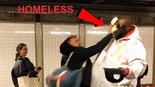 Homeless Man Gets Assaulted With A Cake Social Experiment [upl. by Sachsse]