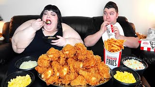 100 KFC Kentucky Fried Chickens With Hungry Fat Chick • MUKBANG [upl. by Seta]