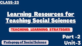 Learning resources for teaching social science  Teaching Learning strategies [upl. by Cortney]