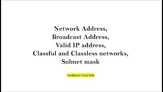 4 Network amp Broadcast Address Valid IP address Classful and Classless networks Sub netmask [upl. by Sanoj731]