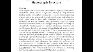 A Hierarchical Graph Neural Network Framework for Predicting Protein Protein Interaction Modulators [upl. by Burton]