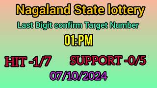 First prize last digit number Nagaland State lottery 07102024 [upl. by Denoting101]