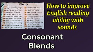 How to improve English reading English reading practice Consonant blends reading [upl. by Aimerej]