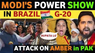 PAK GIRL FIGHT IN PUBLIC PM MODIS BRAZIL VISIT FOR G20 PAKISTANI PUBLIC REACTION ON INDIA LATEST [upl. by Ardine594]