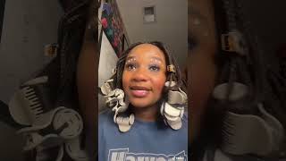 Putting heated rollers in my box braids [upl. by Shirleen659]