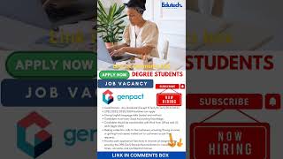 Genpact is hiring degree students genpact jobs workfromhome [upl. by Enived679]