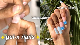 gel x nails that last for 5 weeks LETS TRY kayliboyle’s nail routine 💅🏽 jaichanellie [upl. by Shargel10]