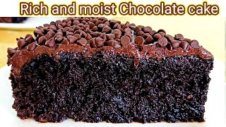 How to make Rich and moist chocolate cake  one layer chocolate cake recipe [upl. by Syhr]