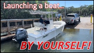 HOW TO Launch and retrieve a boat by yourself [upl. by Anoet]