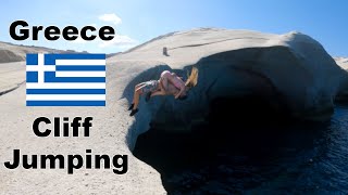 Mediterranean Cliff Jumping  60ft cliffs  Greece Travel Adventure [upl. by Aidne373]