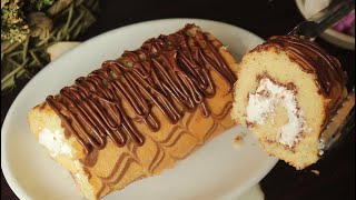 Chocolate Vanilla Swiss Roll Cake 😍 Recipe By Chef Hafsa [upl. by Eelytsirk]