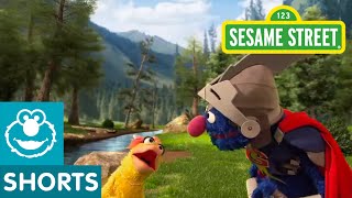 Sesame Street Super Grover Helps a Duck to a Party  Super Grover 20 [upl. by Arrat]