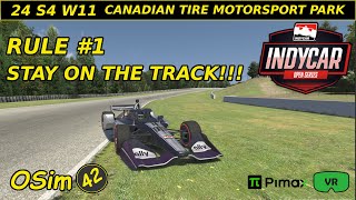 Indycar Open Series  24S4W11  Canadian Tire Motorsport Park MoSport  iRacing VR [upl. by Somerset234]