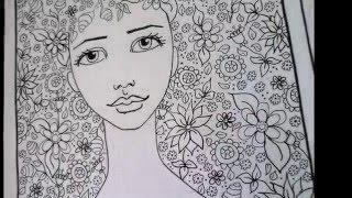 ❤ Free Printable Coloring Page  300 Subscribers Celebration – Whimsical Girl [upl. by Nelyag]