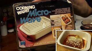 Corning Ware Microwave Fast Food Dish Unboxing and first use  Vintage Cookware [upl. by Aiuoqes]