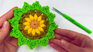 crochet flower coaster for beginners [upl. by Allan]